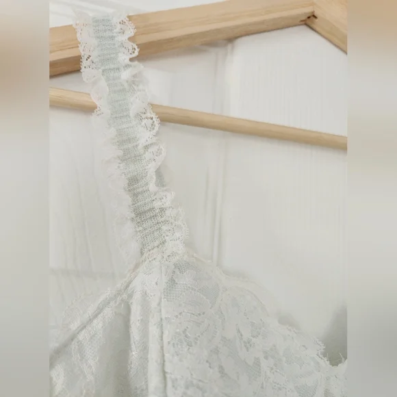 1960s Olga Light Blue Chiffon Nylon Nightgown | Vintage 60s Babydoll Nightdress - Picture 6 of 6